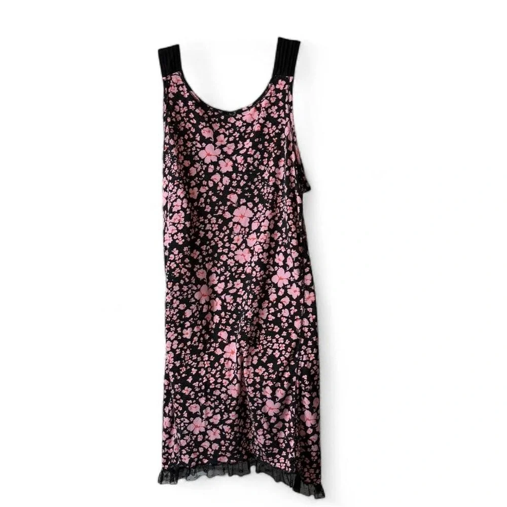 Simply Vera Vera Wang Pink & Black Floral Nightgown, Women's Size XL